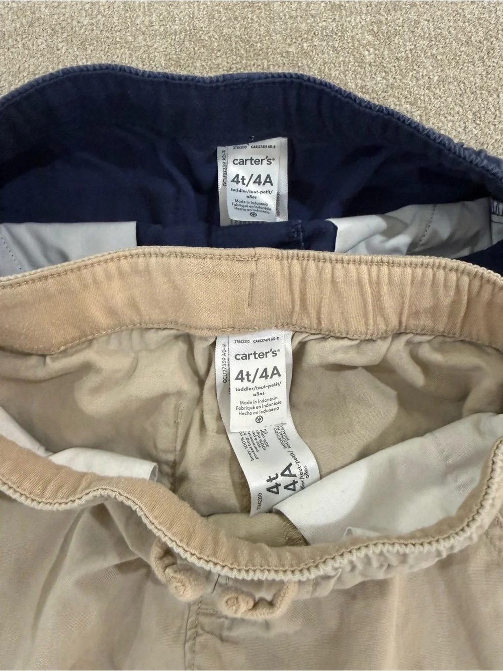 Carter's Navy & Khaki Elastic Waist Jogger Pants Duo